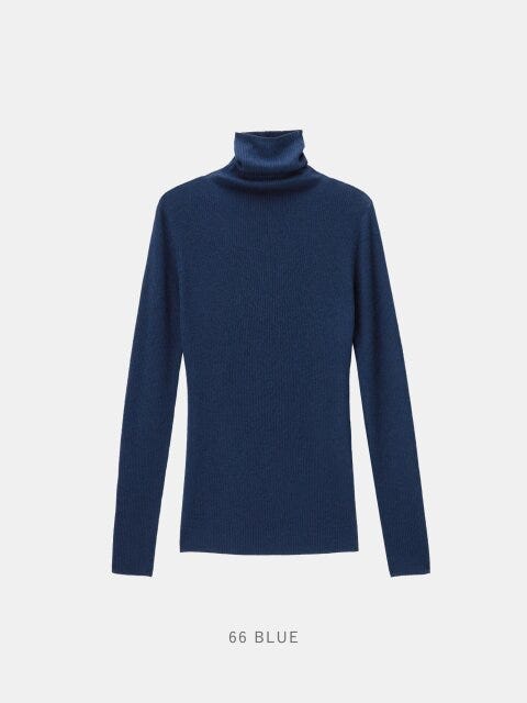 PLSTシアーリブタートルネックセーター PLSTシアーリブタートルネックセーターのBLUE