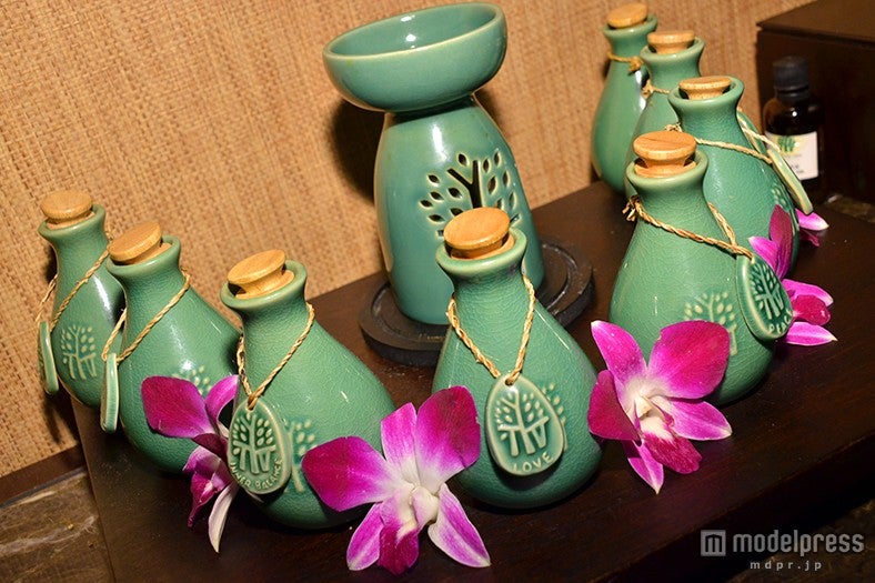 施術メニューごとに異なる香りのマッサージオイルを使用