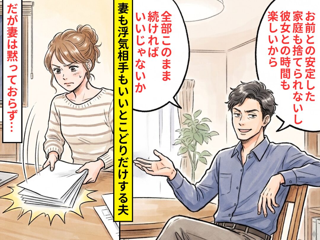 ”幸せな家庭”も”遊びの女性”もどっちもキープしたい夫！だが妻が【夫のすべてを奪う】準備をした話
