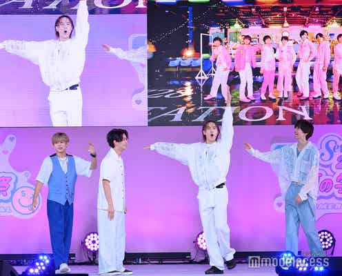 Aぇ! group小島健、なにわ男子の前で「初心LOVE」ラストにエド・はるみギャグぶっ込む 道枝駿佑・長尾謙杜・正門良規ら総ツッコミ<Seventeen夏の学園祭2023>