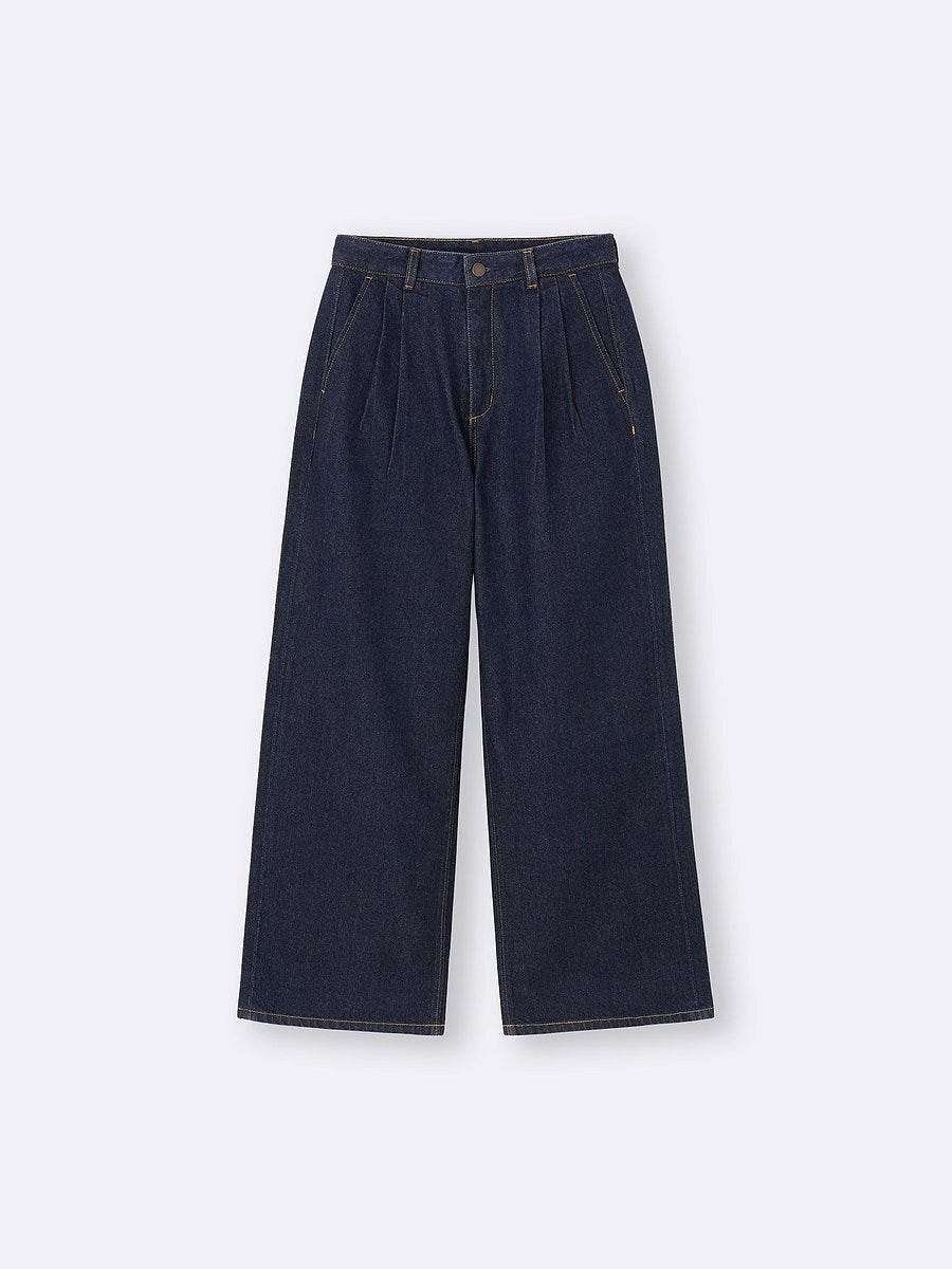 GUのデニムタックトラウザー