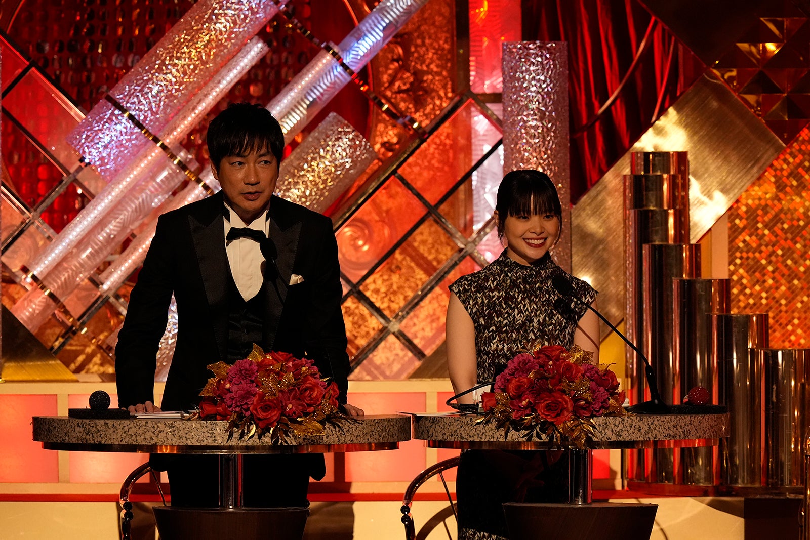 羽鳥慎一アナウンサー、岸井ゆきの（C）日本アカデミー賞協会