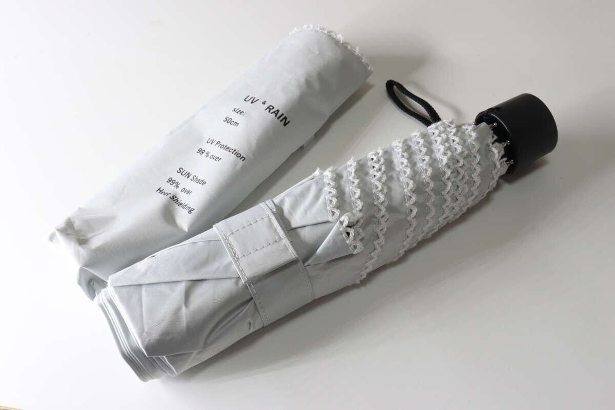 ダイソー 遮光折りたたみ傘(ピコレース) ダイソーの遮光折りたたみ傘(ピコレース)のビジュアル