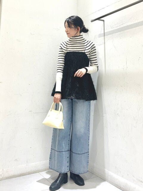 ワイドデニム コーデ ワイドデニムのコーデ