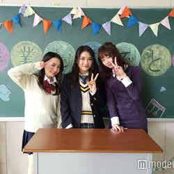 女子トークを繰り広げる（左から）椎木里佳、井上苑子、江野沢愛美