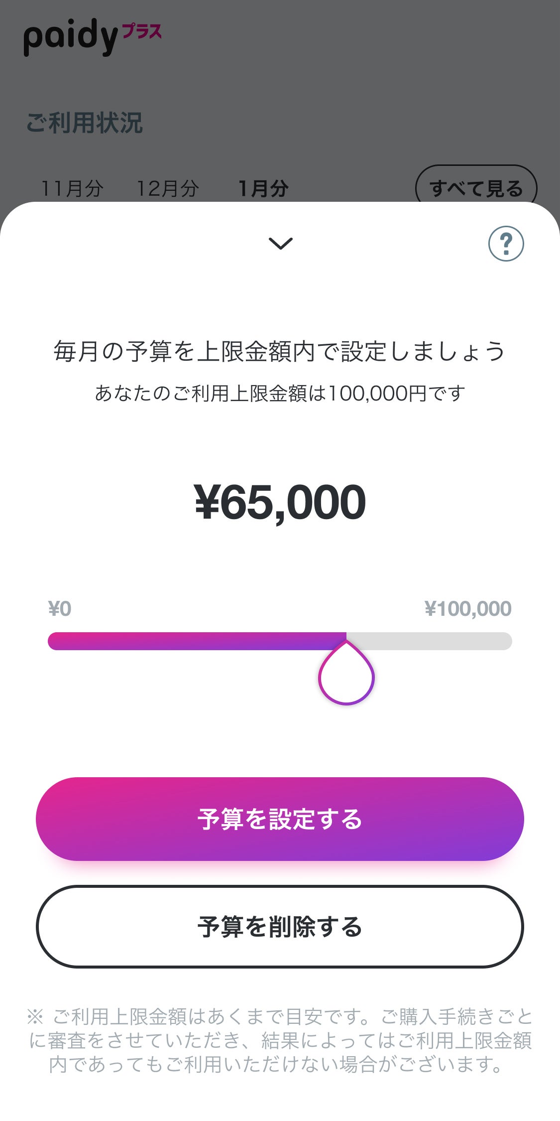 予算設定機能（提供素材）