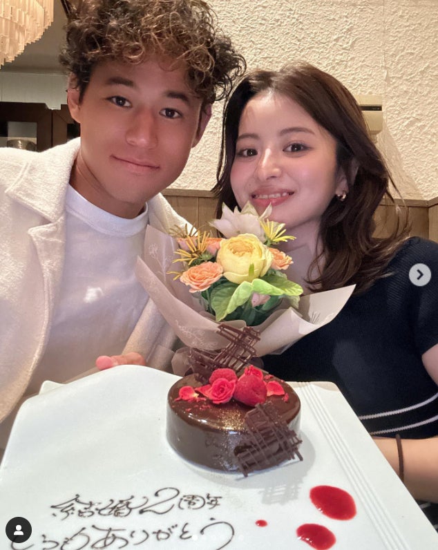 「テラハ」田中優衣、第1子妊娠 袴田裕太郎選手との結婚2周年に報告