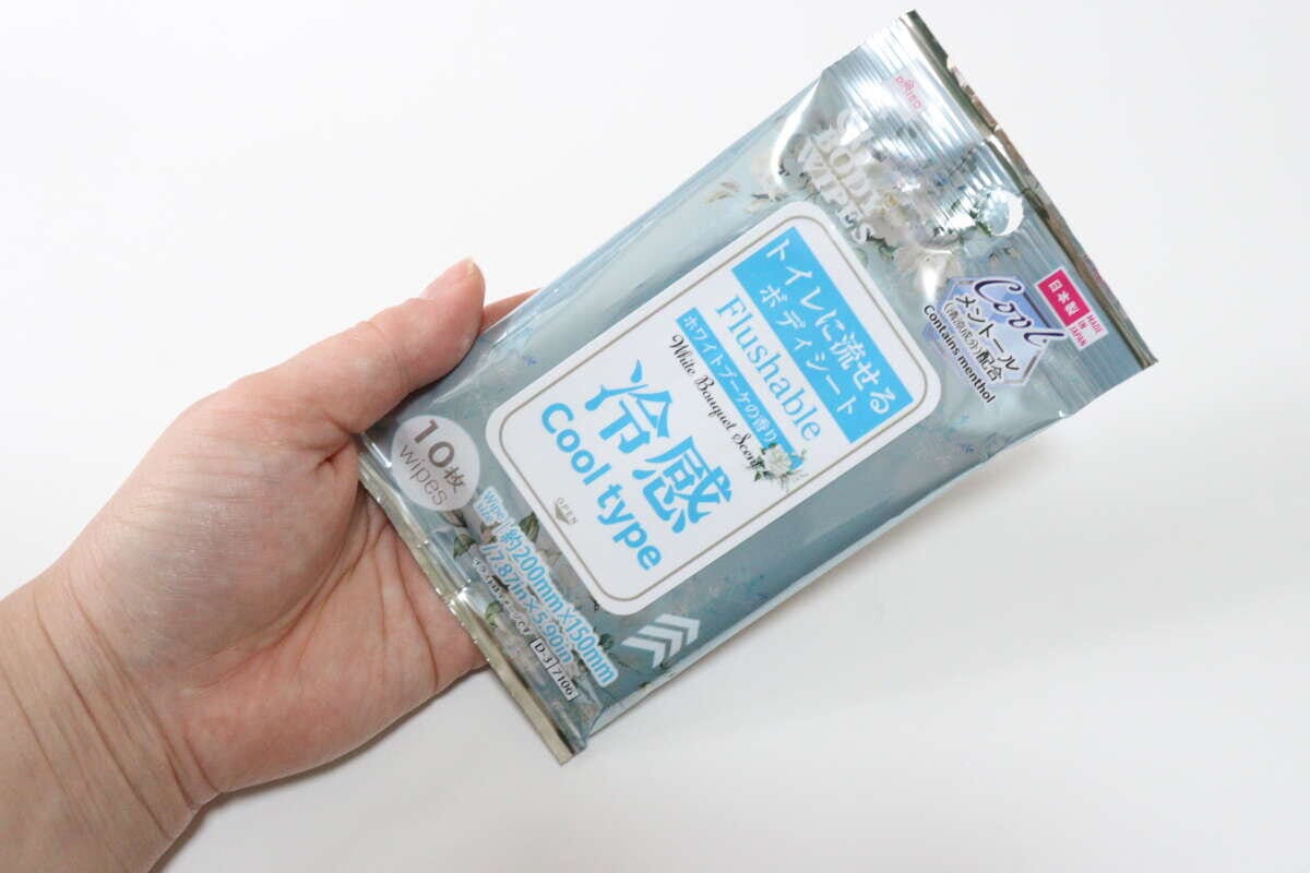 ＆．ボディシート（トイレに流せる、冷感、10枚）