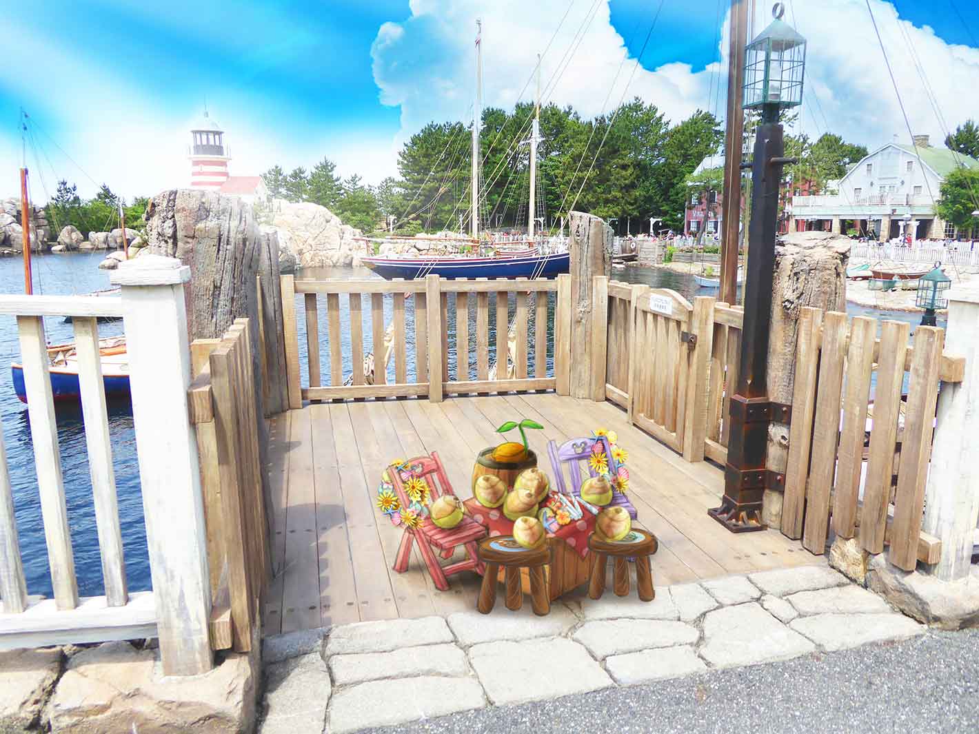 ダッフィー＆フレンズが夏を楽しんでいる様子を表現したデコレーション※イメージ（C）Disney