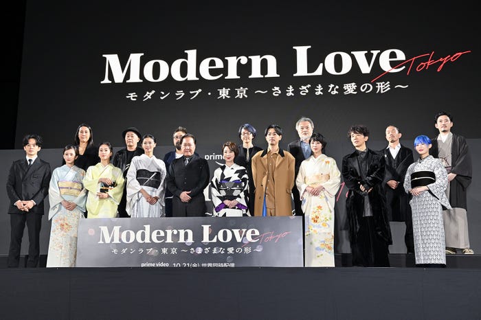 (前列左より)池松壮亮、前田敦子、水川あさみ、榮倉奈々、石橋凌、伊藤蘭、成田凌、夏帆、ユースケ・サンタマリア、PORIN(後列左より)平栁敦子監督、廣木隆一監督、山下敦弘監督、荻上直子監督、黒沢清監督、モリシー、atagi(C)モデルプレス
