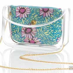 チェーンバッグにもクラッチバッグにも使える「花柄クリアーチェーンBAG」