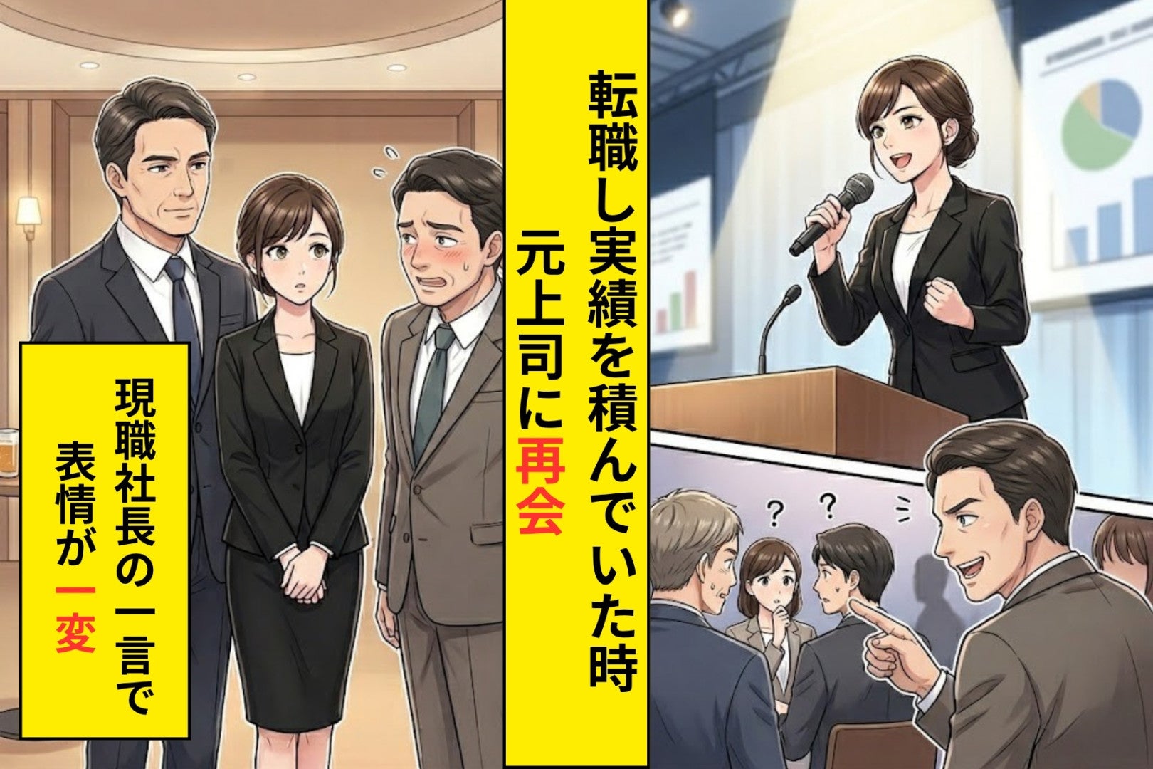 「あいつは俺が育てた」と自慢する元上司→懇親会で、現職の社長が口を開いた瞬間