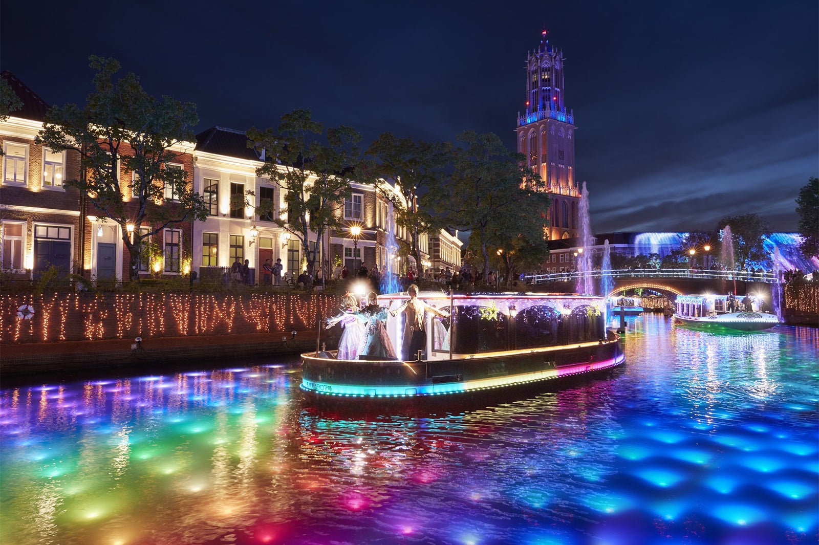 光と音楽の運河パレードショー／画像提供：ハウステンボス