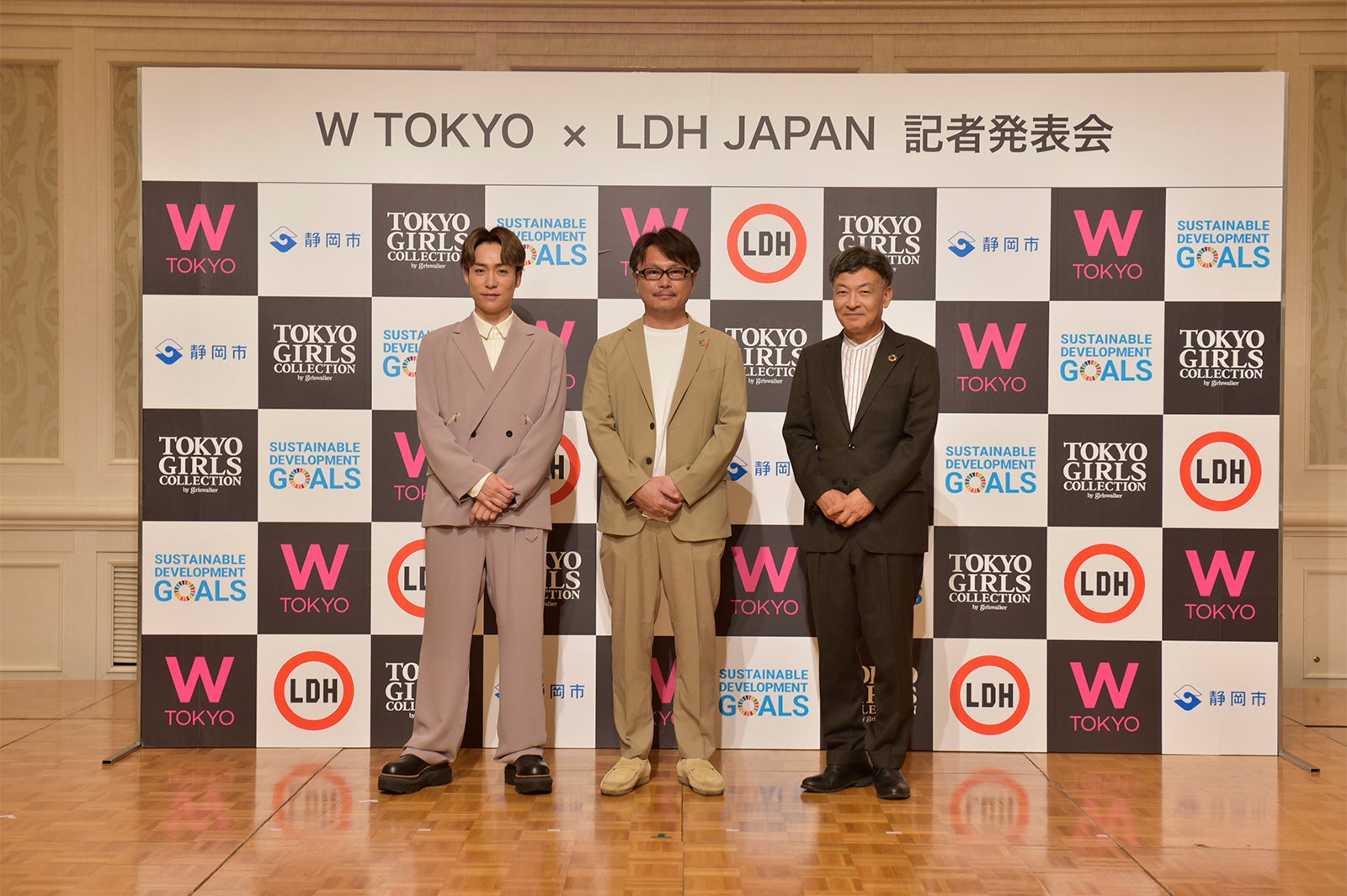 EXILE TETSUYA、青木充、難波喬司（C）W TOKYO×LDH JAPAN 記者発表会