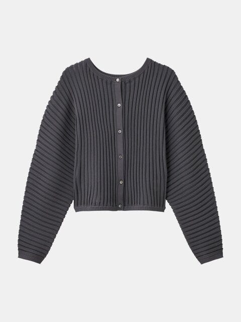 2025冬plst女性おすすめホールガーメント（R）シアーコンビカーディガン