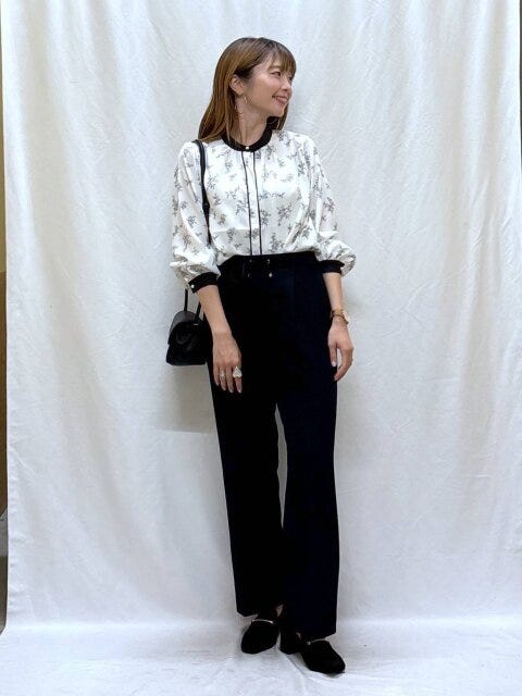 キレイつづくパイピングブラウス 2025秋冬グローバルワークキレイつづくパイピングブラウス