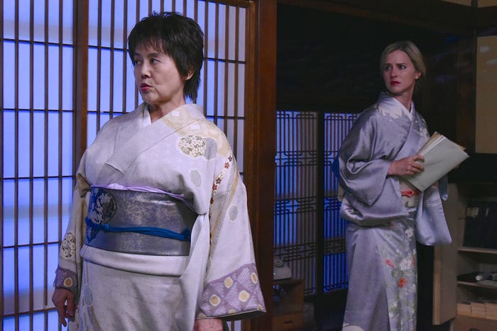 岡本麗、ナタリー・エモンズ/「家政夫のミタゾノ」第7話より(C)テレビ朝日