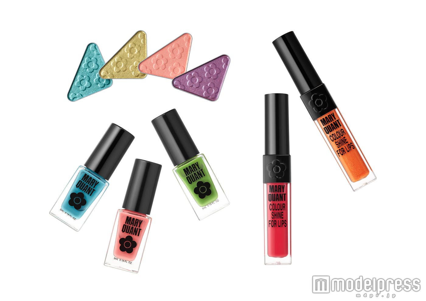 「アイオープナー<アイシャドウ>」1,296円(税込)、「カラーシャイン フォー リップス<リップグロス>」3,024円(税込)、「ネイル ポリッシュ<マニキュア>」1,404円(税込)