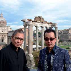 ローマを訪れた（左から）三池崇史監督、原作者の高橋のぼる氏