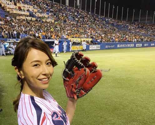 May J.、初始球式でノーバンならず「頭が真っ白」