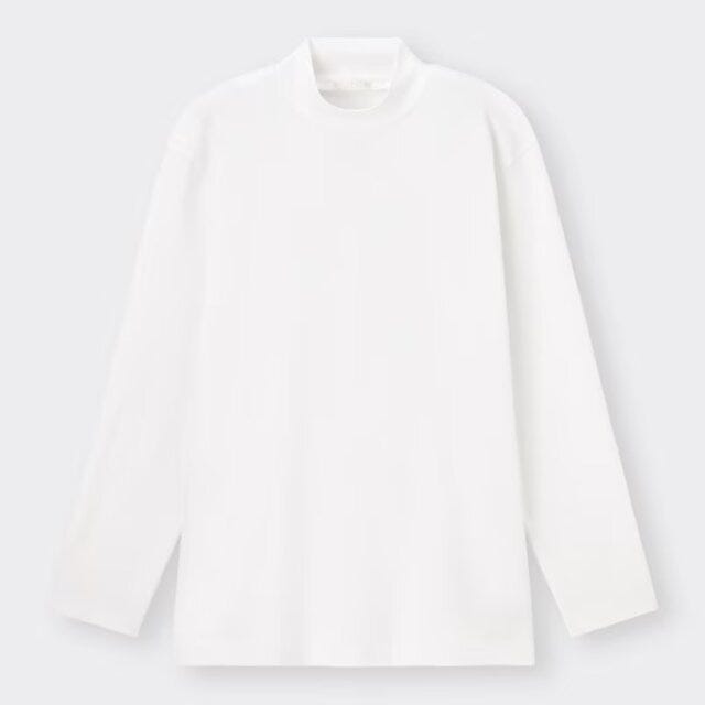 GU　レディース　おすすめ　オススメ　プチプラ　コスパ　高見え　2023　春　990円　トップス　ソフトコットンモックネックT　モックネックTシャツ　モックネック　メンズ
