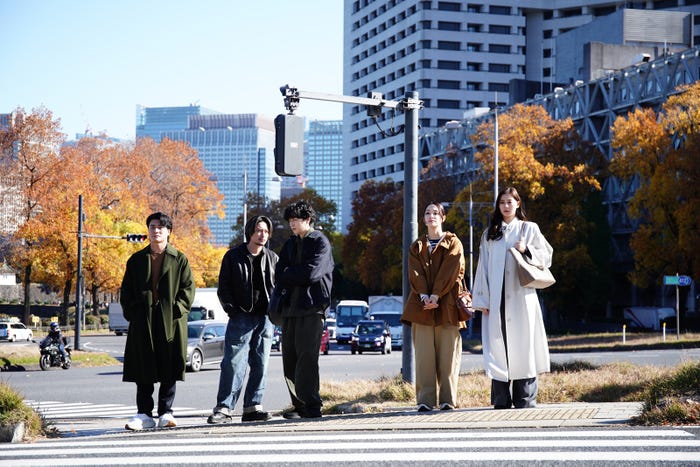 森本慎太郎、間宮祥太朗、稲葉友、剛力彩芽、新木優子「良いこと悪いこと」第8話(C)日本テレビ