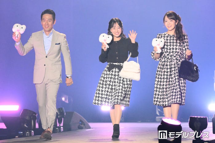 松岡広忠アナ、高野真子アナ、松友杏樹アナ(C)モデルプレス