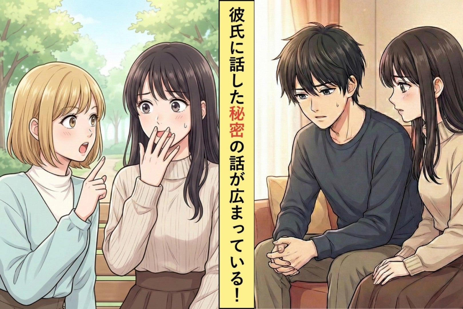 「誰にも言わないで」と言った秘密を彼氏が翌日友人に話していた→同じことを彼にしてみた結果