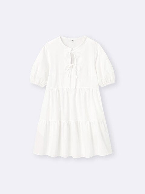 GU コットンティアードミニワンピース GUのコットンティアードミニワンピース
