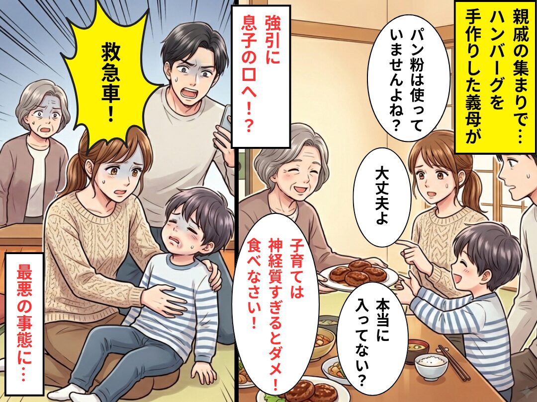 小麦アレルギーの息子に…わざと“パン粉”を使った義母！？次の瞬間⇒「救急車！」最悪の事態を招いた話