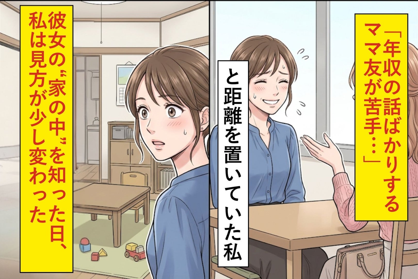 「年収の話ばかりするママ友が苦手…」と距離を置いていた私→彼女の“家の中”を知った日、私は見方が少し変わった