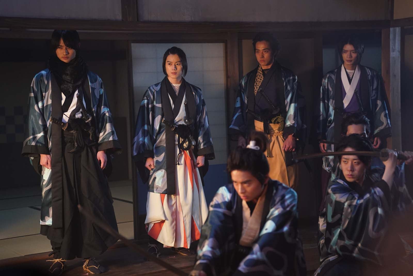 （左から）前田拳太郎、奥智哉、羽谷勝太、杢代和人「君とゆきて咲く～新選組青春録～」第9話より（C）テレビ朝日