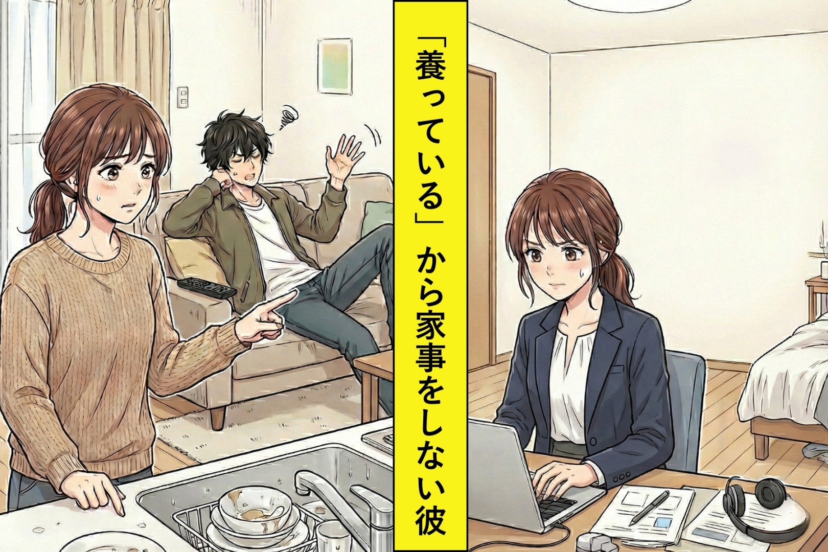 「養ってやってるんだから感謝しろよ」が口癖の彼 → 私の年収を知った瞬間、態度が一変した
