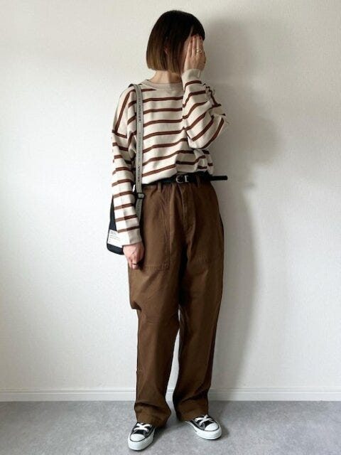 ブラウンコーデ　秋