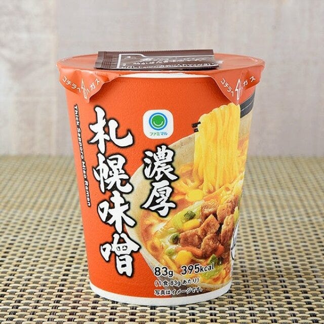 ファミリーマート　ファミマル　カップ麺　濃厚札幌味噌　ガーリック　にんにく　ウェーブフライ麺