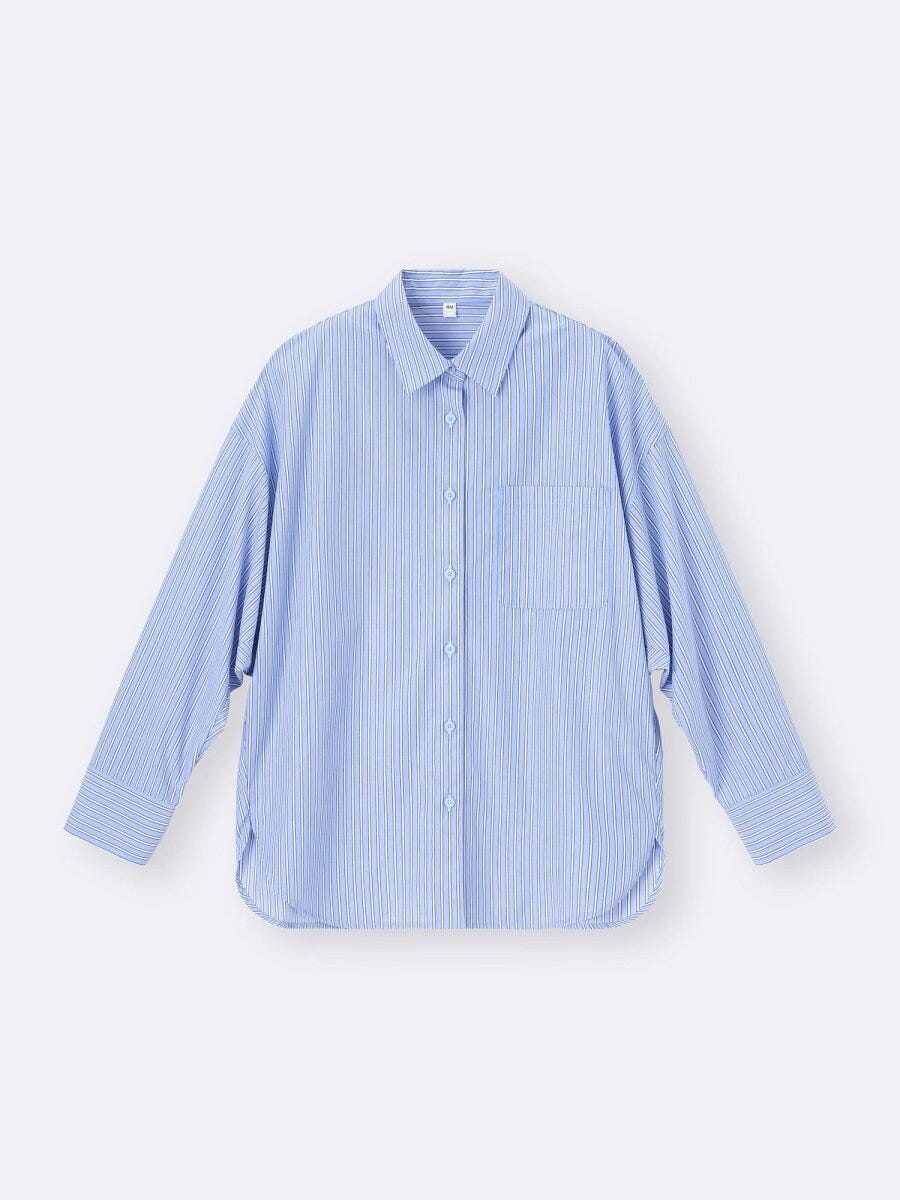 ドルマンスリーブストライプシャツ 2026gu春ドルマンスリーブストライプシャツ