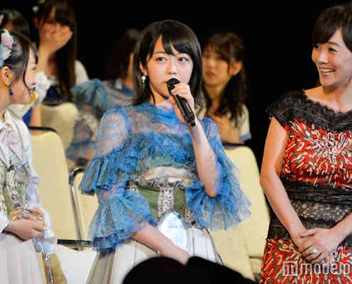 結婚発表で大混乱の会場 NMB48須藤凜々花のスピーチ直後に峯岸みなみらが見せた対応力<第9回AKB48選抜総選挙>