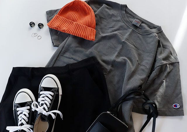 しまむら　ショートパンツ　グレー