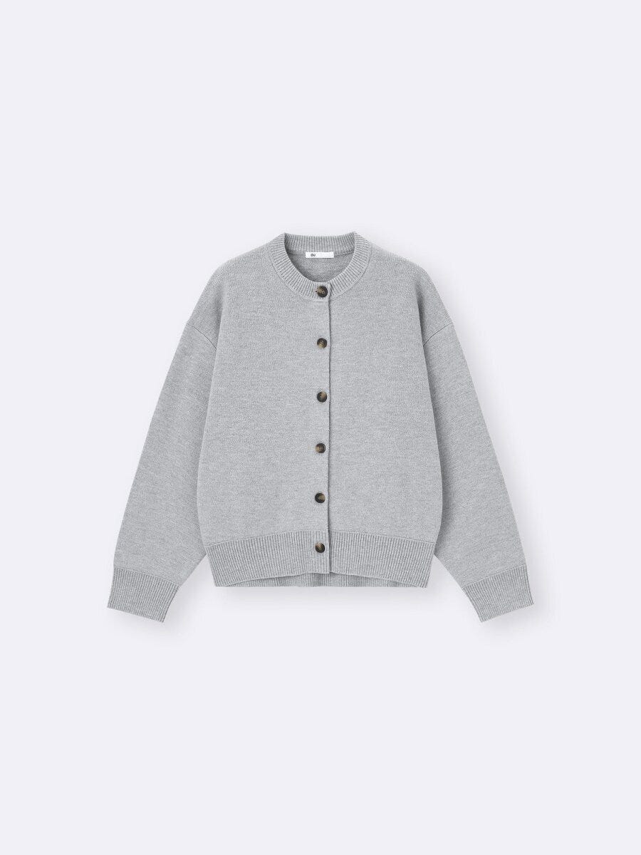 2026gu春大人女性おすすめスウェットライクニットドルマンスリーブカーディガン