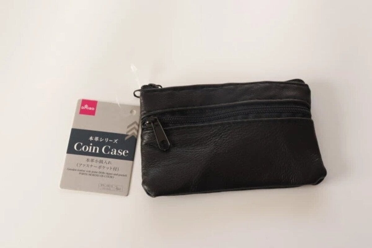 ダイソー　本革小銭入れ　黒
