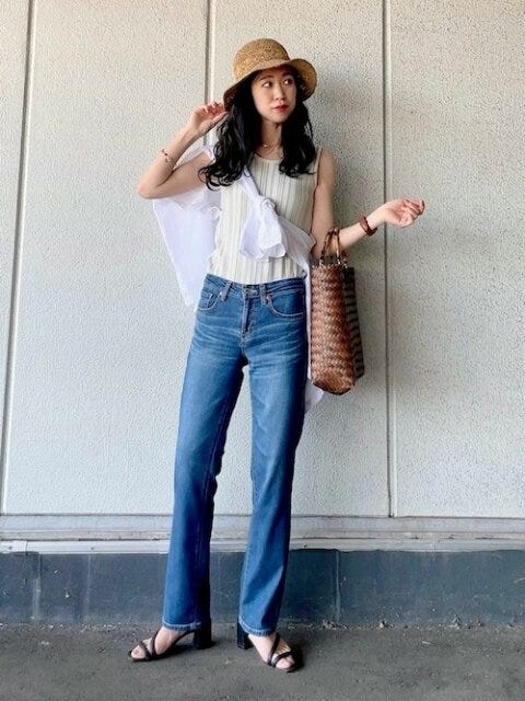 デニム　コーデ　きれいめカジュアル