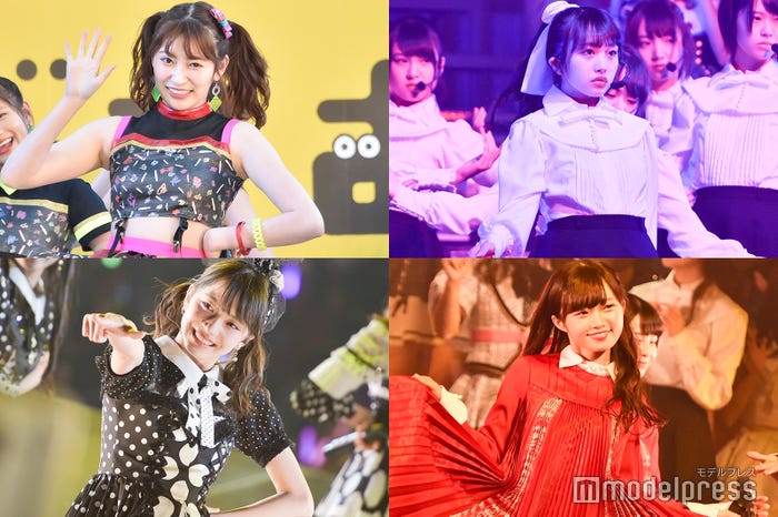 (左上から時計回りに)吉田朱里、向井地美音、中井りか、後藤萌咲 (C)モデルプレス