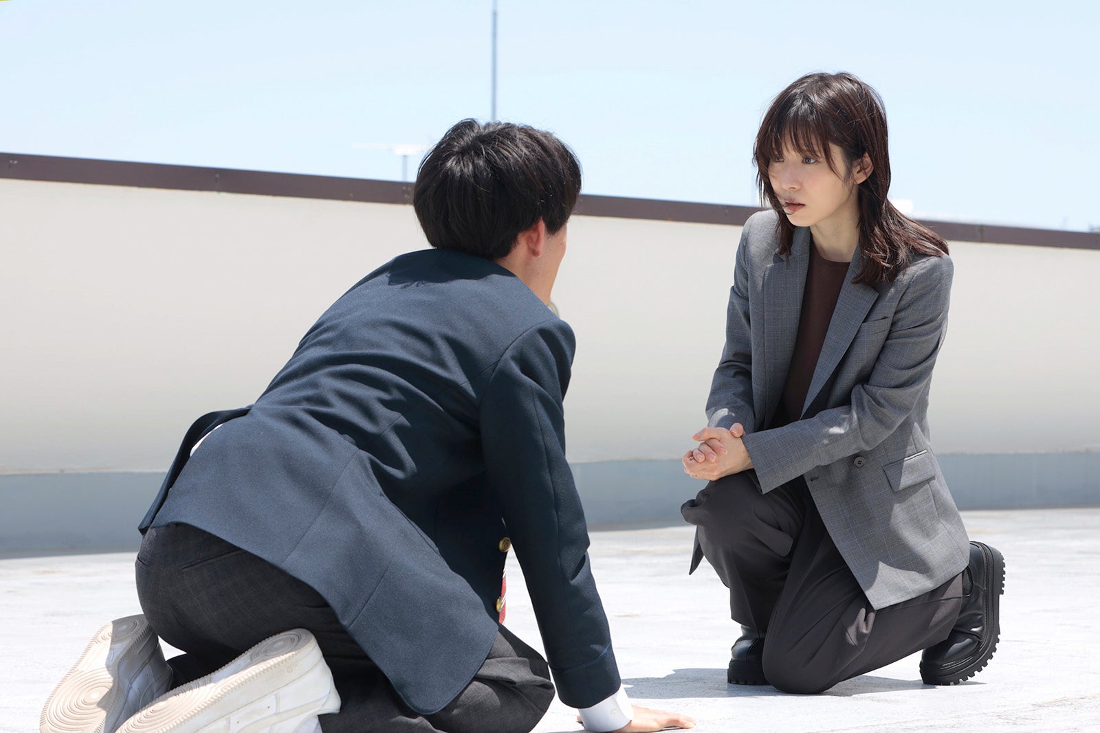 松岡茉優「最高の教師 1年後、私は生徒に■された」第1話より（C）日本テレビ