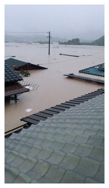 豪雨被害の様子/ブルゾンちえみオフィシャルブログ(Ameba)より