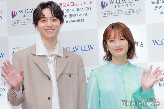 「ながたんと青と-いちかの料理帖-」完成披露試写会に出席した作間龍斗、門脇麦 (C)モデルプレス