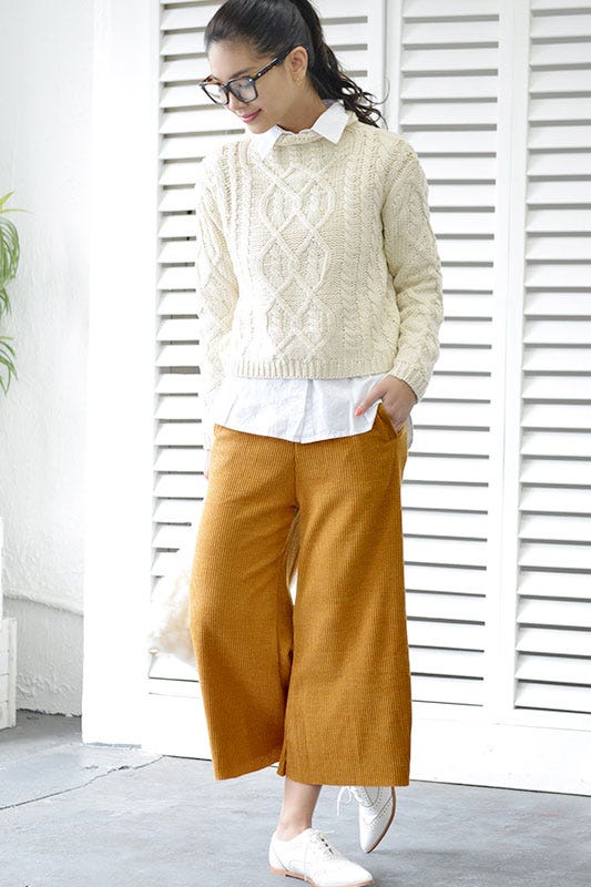 やわらかリブミモレ丈ガウチョパンツ「coca」2,690円(税込)/画像提供:coca