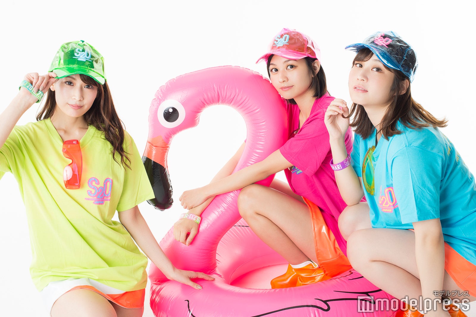「S2O」応援団“MFGエンジェルス”の沢すみれ、林ゆめ、高橋凛（C）モデルプレス