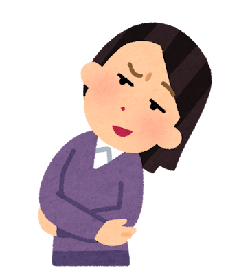 斜に構える人のイラスト(女性)