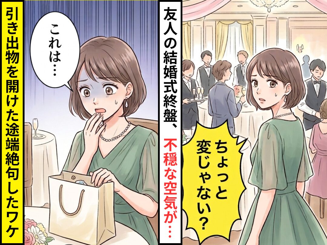 友人の結婚式終盤…「ちょっと変じゃない？」不穏な空気が！？引き出物を開けた瞬間⇒「これは…」“全員が”絶句したワケ