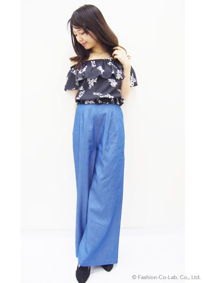 テンセルデニムバギーパンツ「Marblee」7,408円(税込)